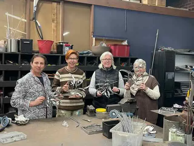 Enjoying the finished pieces